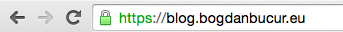 blogul apare în bara de adrese cu o conexiune securizată